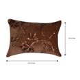 thumbnail image 5 of Throw Pillow Covers Set of 4 Embroidered Sequins Floral Design, Cushion Case for Sofa Couch Chair Bed, Brown, 14x20 inches, 5 of 9
