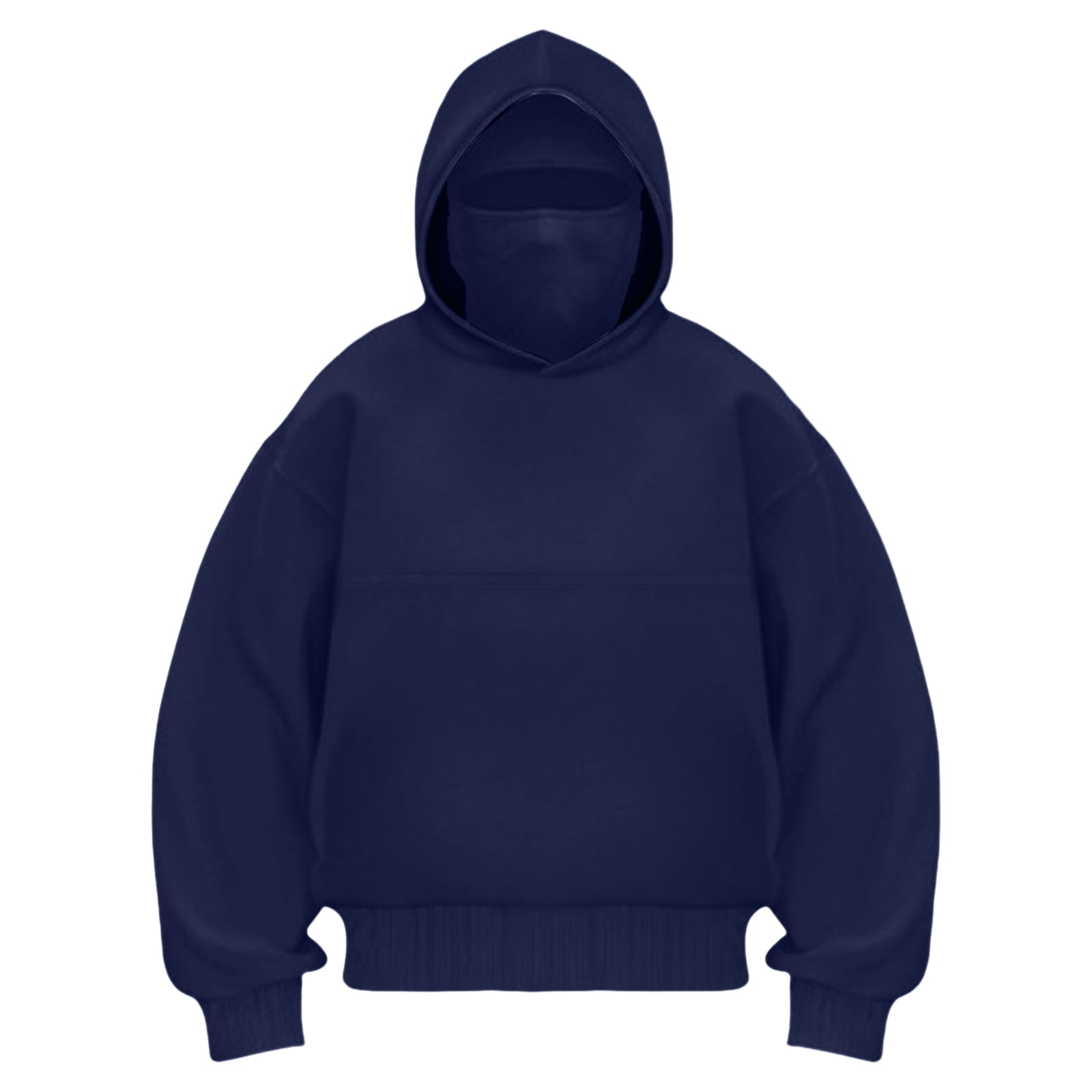 idosla Balaclava Ninja Hoodie with Built In Balaclava Unisex Women Long Sleeved Warm Pet Pocket and Winter Streetwear Sportswear Hoodies (Navy, S)