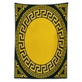 thumbnail image 3 of Ambesonne Greek Tablecloth Rectangular Table Cover, Sun Inspired Big Circle Form, 52"x70", Charcoal Grey and Marigold, 3 of 4