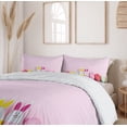 thumbnail image 6 of Ambesonne Easter Bunny Duvet Cover Sets, Dyed Eggs and Rabbits, 2-Queen, Rose and Multicolor, 6 of 7