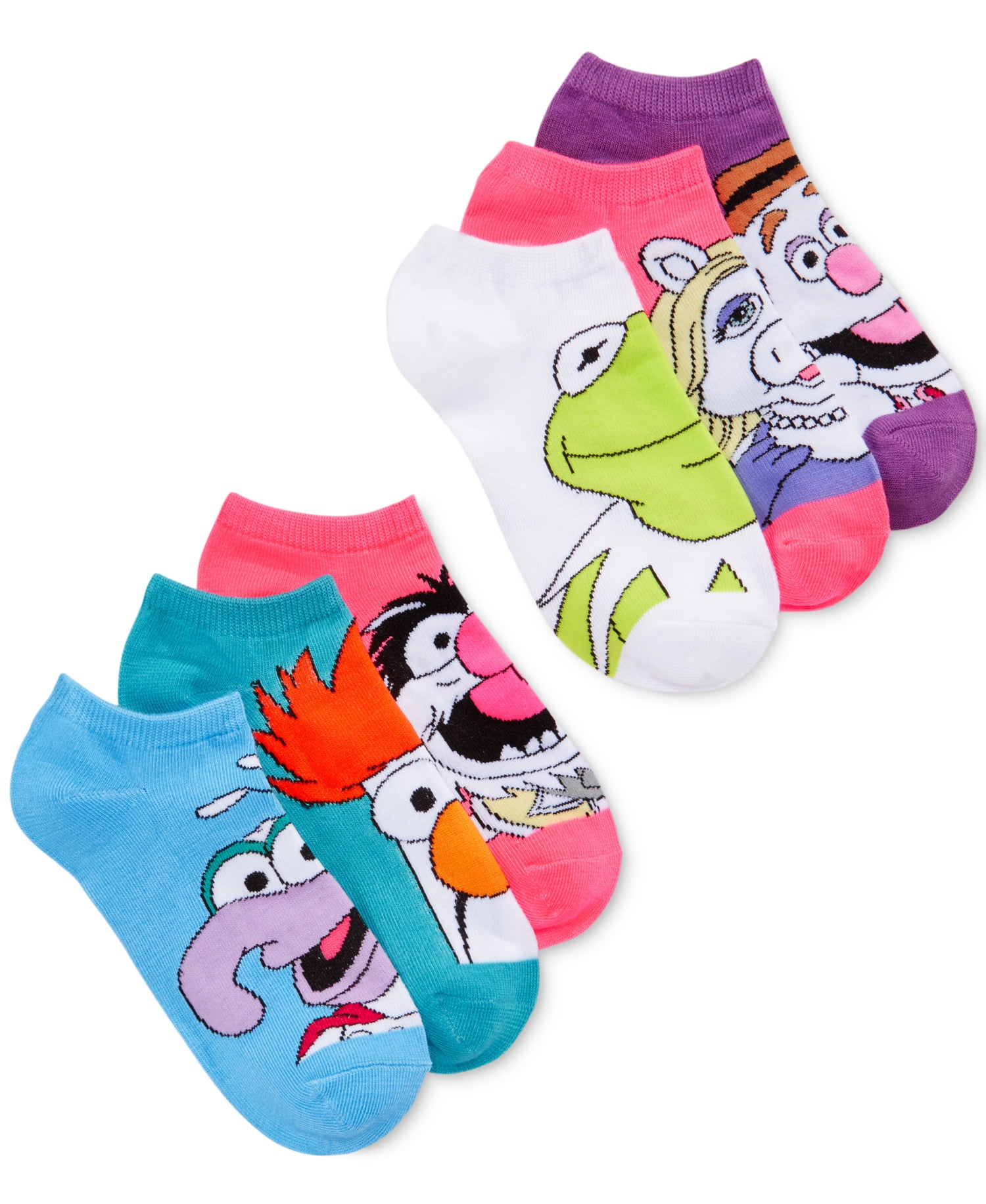 Disney WomensThe Muppets No Show Socks 6 Pair Assorted