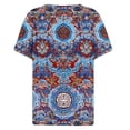 thumbnail image 4 of GEWSEY Womens Summer Tops Dressy Casual Button Notch V Neck T Shirts Short Sleeve Cotton Tee Blouse Tunic Petite Tshirt 2026 (Blue, XL), 4 of 5