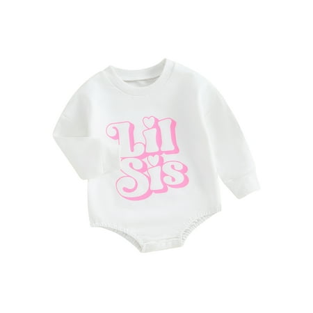 

Votuleazi Long Sleeve Heart Letter Print Bodysuit for Baby Girls