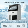 thumbnail image 2 of Coolake Commercial Ice Maker Machine 200lbs/24H, Air Cooled Under Counter Ice Maker with 50lbs Ice Storage, Stainless Steel Self Cleaning Freestanding Ice Maker for Home Bar Restaurant Kitchen, 2 of 7