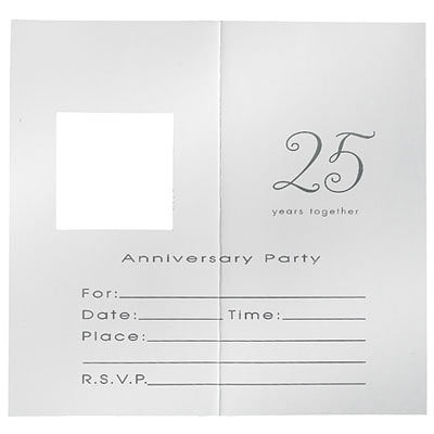 25th Wedding Anniversary 'Silver Wishes' Invitations w/ Envelopes