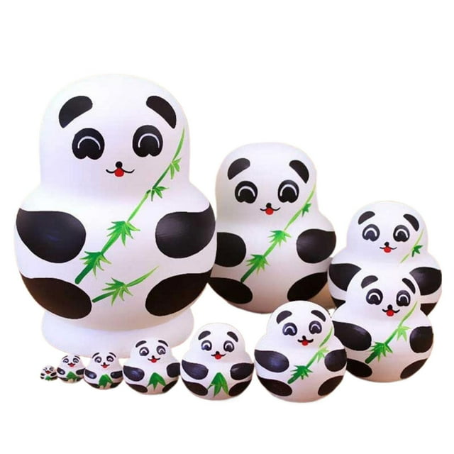 Double Nesting Dolls Duck Pattern 10 Set Handmade Matryoshka Stacking Nested Set For Kids And Adults