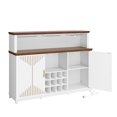 thumbnail image 2 of ModFusion Bar Cabinet with LED Light, Power Outlets, Anti-Tip, Steamware Rack, Adjustable Shelves for Wine, Home Storage, White, 2 of 9