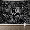 thumbnail image 2 of Quote You Are Wall Tapestry Black and White Inspirational Classroom Kids Tapestries Wall Hanging Motivational Positive Affirmations Saying Aesthetic Tapestry for Bedroom Dorm, 2 of 7