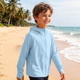 thumbnail image 5 of akafmk Girls Sun Protection Jacket Lightweights Hooded Zip Up with Thumb Holes Summer Fall Outerwear for Boys 1-13 Years, 5 of 7