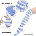 thumbnail image 4 of Womens Stripes Thin Tube Socks, Thigh High Tights Over Knee Socks, Casual Knee High Stockings, 4 of 6