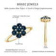 thumbnail image 5 of Rosec Jewels Real London Blue Topaz Flower Engagement Ring - Cluster Ring for Women - AAA Grade - Ready to Gift with Jewelry Box, 10K Yellow Gold, US 12.00, 5 of 8