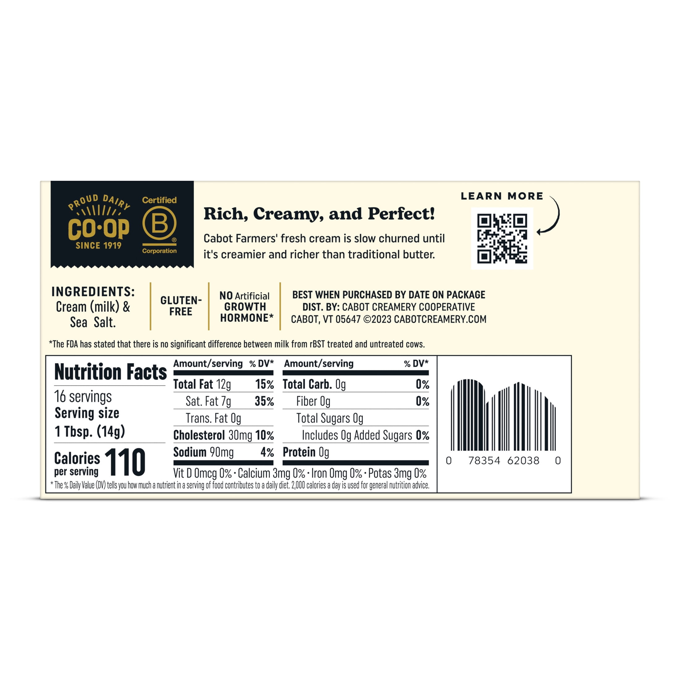 Cabot Creamery Extra Creamy Sea Salted Butter Sticks 8 oz (Refrigerated)