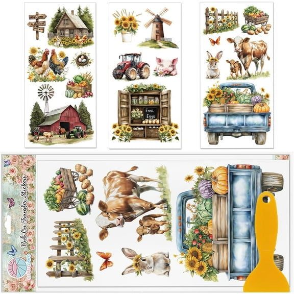 3Pcs PVC Waterproof Decorative Stickers Self Adhesive Decals for Furniture Decoration House 15x30cm