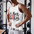 thumbnail image 5 of Rateoe Happy Mother's Day (3) Pattern Sleeveless Gym Shirt Muscle Tee Breathable Workout Shirt Slim-Fit Tank Quick Dry Fit Muscle Tank Top Bodybuilding Sleeveless T Shirt-3X-Large, 5 of 7