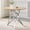 Cast Silver + MDF+Metal + MDF, variant on 37 Inch Round Dining Table Dark Wood Grain MDF Tabletop Golden Carbon Steel Metal Legs 2-4 Seater Space Saving Kitchen Dining Room Table（Walnut）