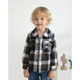 thumbnail image 3 of WESIDOM Toddler Boy Clothes Long Sleeve Collar Plaid Shirts Jacket Ribbed Jeans Pants Sets 1-6T Boys Fall Outfits, 3 of 14