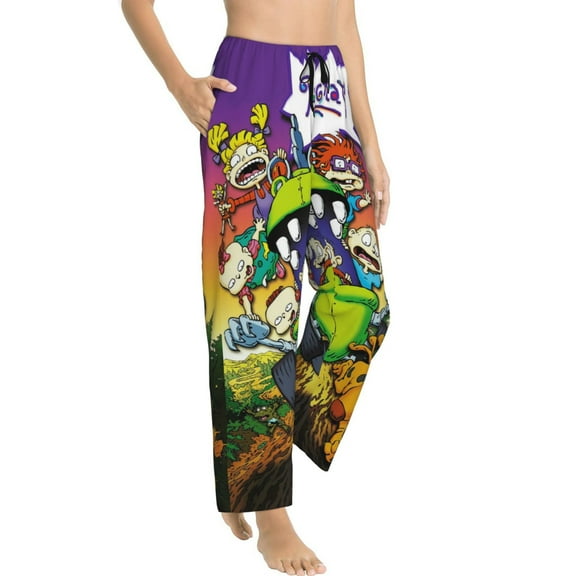 Womens Rugrats Pajama Pants Sleepwear Pajamas Vacation Sleep Pant With Pockets
