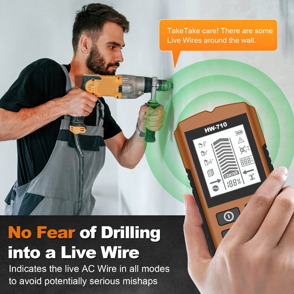 Multifunctional Wall Scanner Detects Wood Studs Metal And Live Wire With Multiple Modes