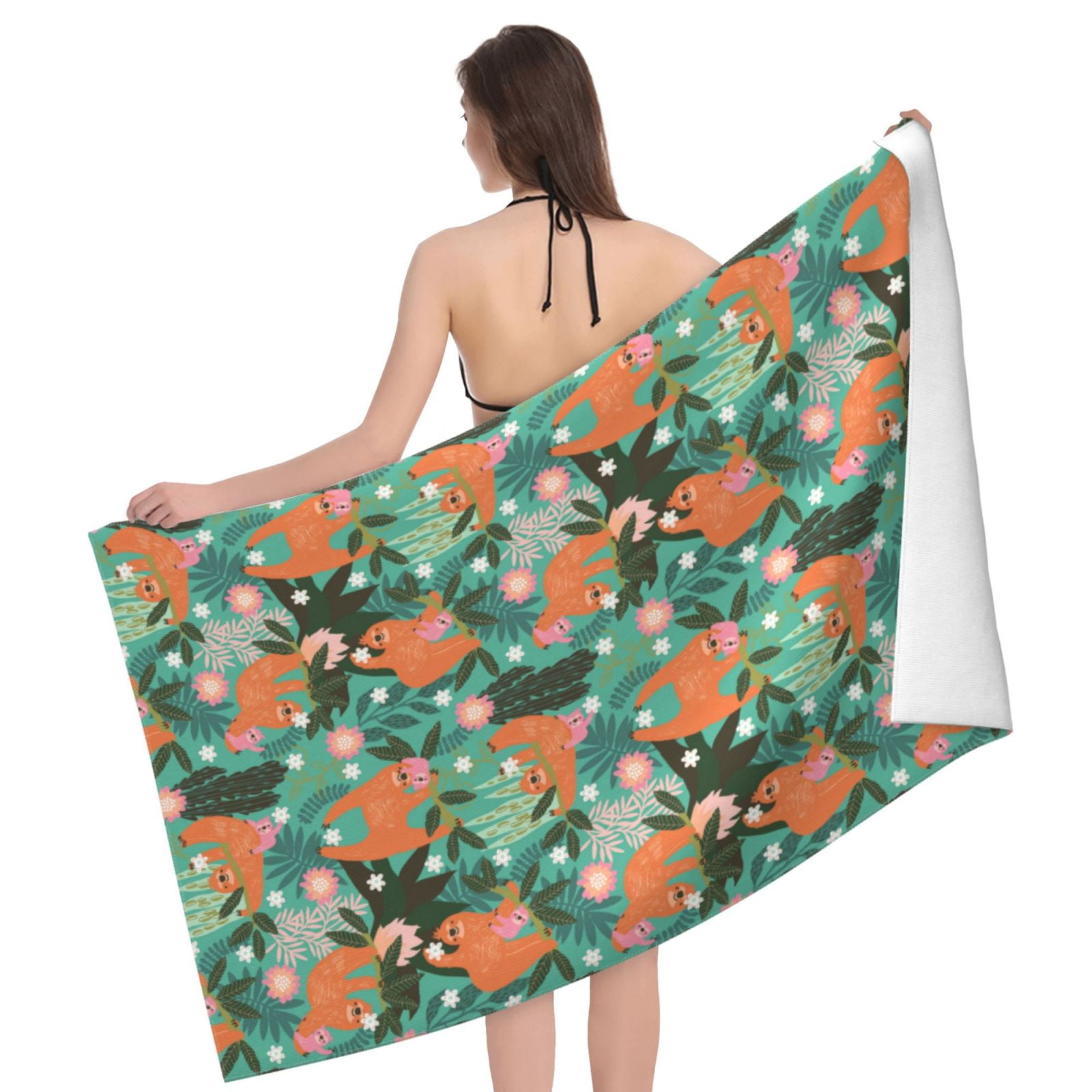 Happy Sloth Mothers Baby Beach Towel Sandproof Quick Dry Microfiber
