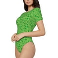thumbnail image 2 of KLL Women 's Crew Neck Bodysuit Jumpsuits St Patrick's Day Print Short onesies Stretch T Shirts, 2 of 7