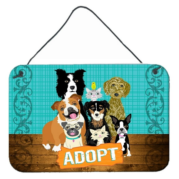 Carolines Treasures VHA3007DS812 Adopt Pets Adoption Wall or Door Hanging Prints  8x12 multicolor