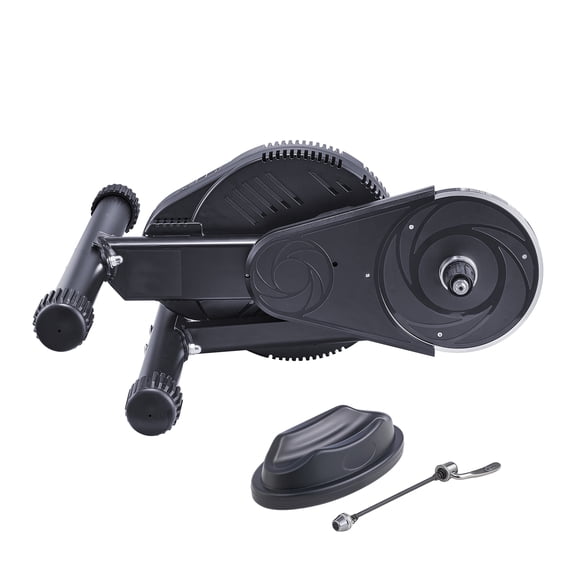 KFFKFF Bike Trainer with Adjustable Resistance, Compatible with 26-29 in & 700C Wheels, Indoor Cycling Stand for Exercise with Front Wheel Riser Block, Suitable for Road and Mountain Bikes