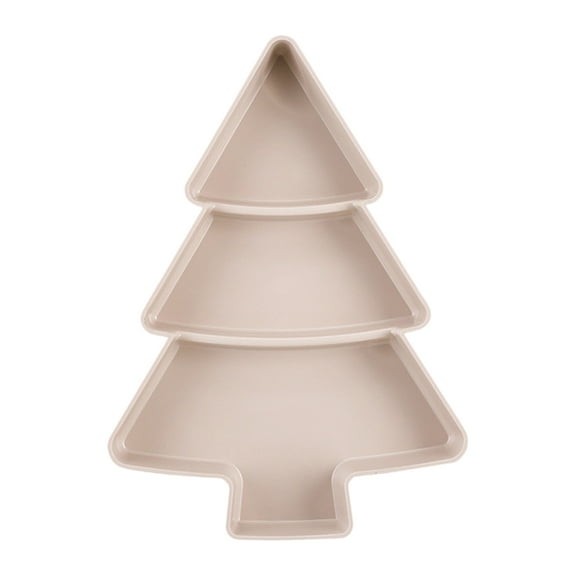 Sipeihong Christmas Creative Christmas Tree Shape Fruit Plate Household Plastic Nuts Snacks Plates Portable Dishes Serving Tray (Light Pink)
