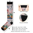 thumbnail image 3 of FORMRS Womens Knee High Socks Casual Long Thick Travel Daily Wear, 2 Pairs, Flowers and Leaves, 3 of 6