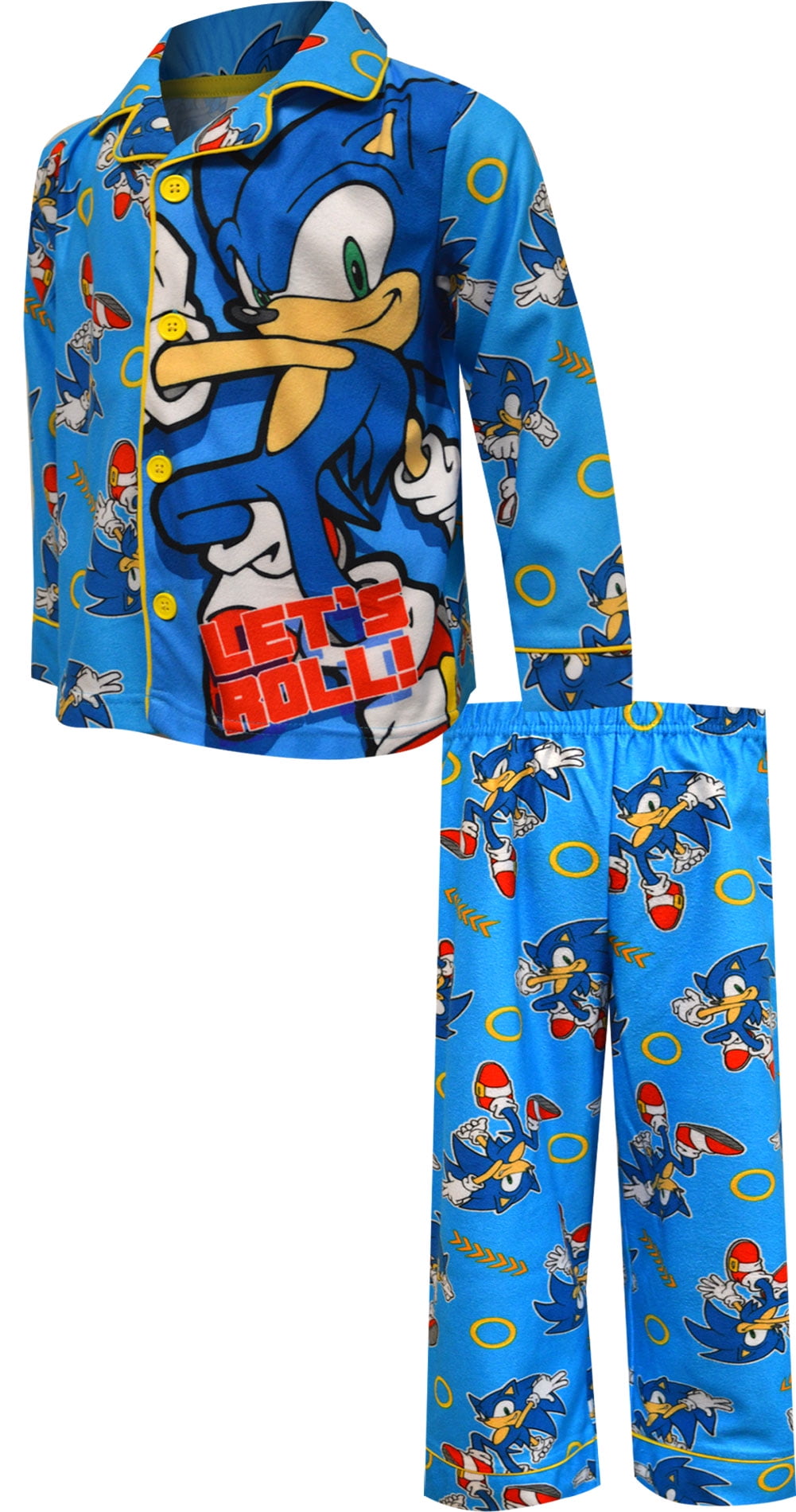 Boys' Sonic The Hedgehog Union Suit Pajamas Sleepwear Sonic Rings (X