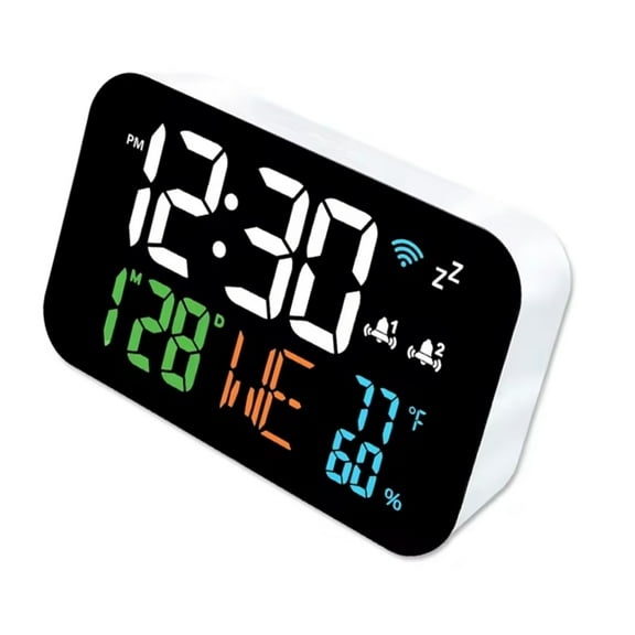 WINDLAND Multifunction LED Desk Clock with WiFi Connecting 2 Alarm Temperature Humidities