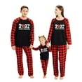 thumbnail image 1 of GRNSHTS Family Matching Christmas Pajamas Women Cotton Jammies Men Clothes Sleepwear Long Sleeve Pjs(Black 2021,Kids 2-3T), 1 of 9