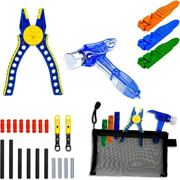 Building Blocks Tool Kit - Brick Separator, Mini Blocks Tool Set - Multi-Functional Hammer, Pliers, Axle Rods Assortment Pack ，Compatible with Most Major Brands