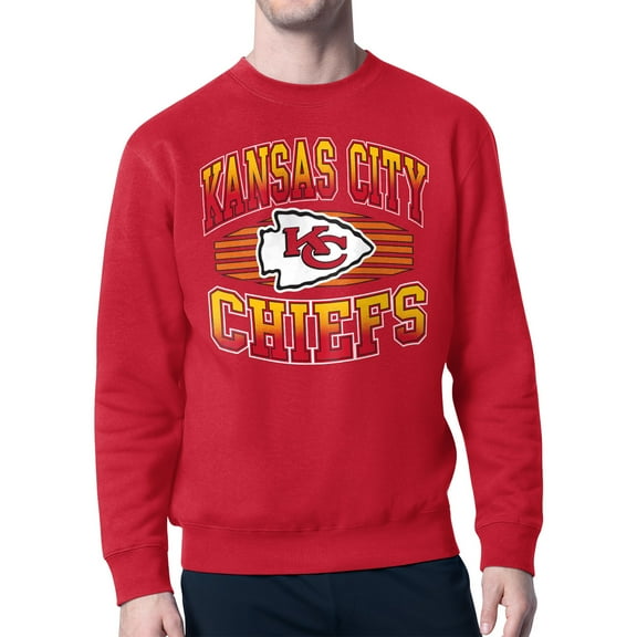 Men's Starter Red Kansas City Chiefs Team Grit Graphic Fleece Pullover Sweatshirt