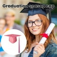 thumbnail image 2 of CSChome Bachelor Cap Unisex Graduation Hat - Tassel Pendant Solid Color Classic Flat Top, 2 of 7