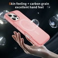 thumbnail image 6 of Magnetic Case Designed for iPhone 14 Pro Max, Carbon Fiber Texture Compatible with Mag-Safe Charging Cover, Slim Lightweight Shockproof Case Skin-Feel Protective for iPhone 14 Pro Max, Pink, 6 of 9