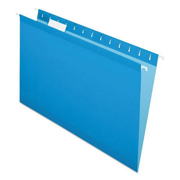 Colored Reinforced Hanging Folders, Legal Size, 1/5-Cut Tab, Blue, 25/box | Bundle of 2 Boxes