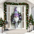 thumbnail image 4 of Beautynvta Christmas Door Cover, 35x71 Inch, Purple Knitted Gnome Door Hanging Wreath Hanging Banner Winter Holiday Background Banner for Front Door Christmas Decorations, 4 of 6