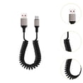 thumbnail image 2 of Cable de carga rápida USB C perfke cable de carga en espiral tipo C para automoción y dispositivos telefónicos, 2 of 9