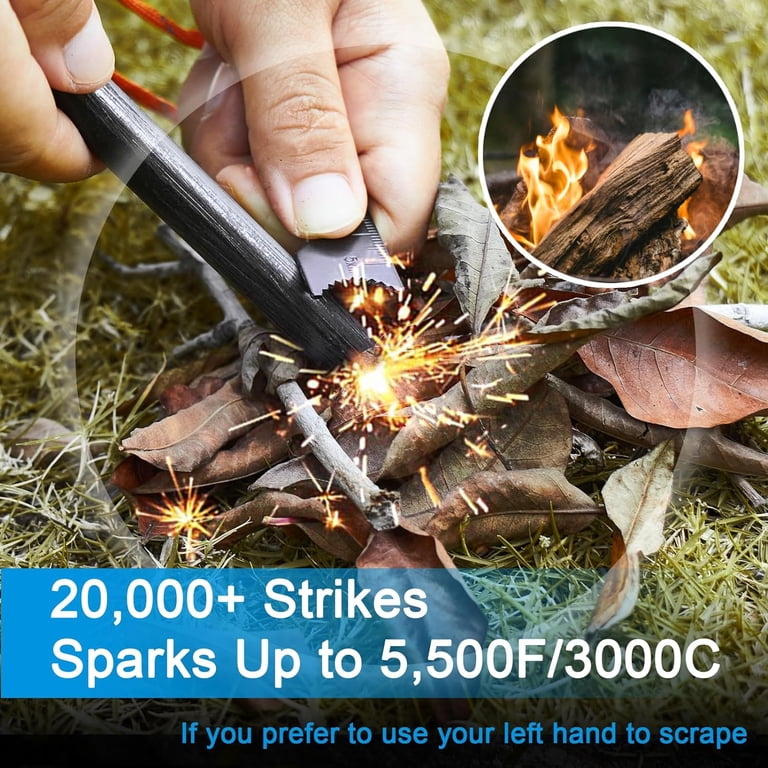 2-Pack 6” Extra Large Ferrocerium Rods – Drilled Flint Fire Starters For Survival & Camping-1012412