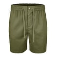 thumbnail image 2 of Shorts for Men Casual Drawstring Elastic Waist Solid Color Pockets Sweat Shorts Breathable Cotton Shorts Lightweight Summer Beach Daily Wear, 2 of 5