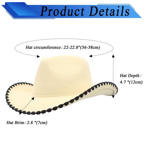 Avaner Women's Western Cowboy Hat: Vintage Wide Brim Roll Up Felt Fedora for Adults Unisex