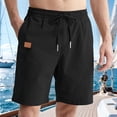 thumbnail image 5 of Men's Drawstring Pockets Elastic Waist Shorts for Casual Beach Black XXL, 5 of 9