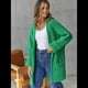 thumbnail image 4 of Suéter de Larga para Mujer, Abrigo Holgado de Punto , Cárdigan Abierto, Abrigo con Bolsillos. Verde XL, 4 of 7