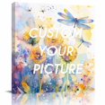 thumbnail image 2 of Blue Yellow Dragonfly Wall Art Painting on Canvas, Watercolor Spring Flowers Canvas Art Home Prints Wall Art Framed Modern Artwork for Living Room Bedroom Wall Decor 8x8in, 2 of 9
