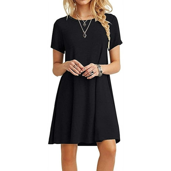 Robe T-Shirt Simple Décontractée pour Femme, Coupe Ample