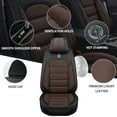 thumbnail image 2 of 5-Seats Car Seat Covers for 95% Jeep Models Leather Auto Vehicle Seat Cushions Waterproof Seat Cover Airbag Compatible(Black&Coffee-Luxury), 2 of 6