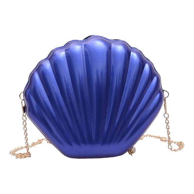 Bolso de hombro para mujer con cadena, monedero con cremallera, bolso de mano tipo cartera para el trabajo azul