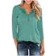 thumbnail image 2 of Top de manga larga,Camiseta raglán con cuello en V para mujer, manga 3/4, blusa informal de cuello redondo para estar en casa, sopatenor, 2 of 9