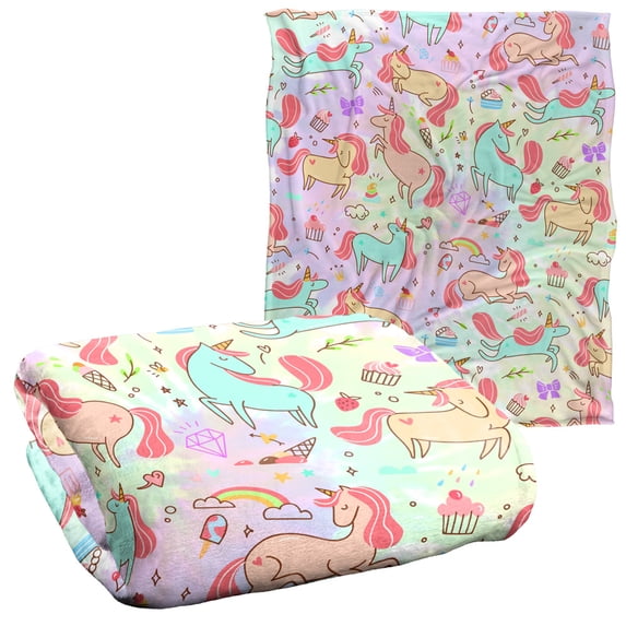 Logovision Aloof Unicorn Treat Pattern Silky Touch Super Soft Throw Blanket 50' x 60'