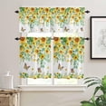 thumbnail image 2 of 3-Piece Kitchen Curtains and Valances Set Watercolor Sunflower Butterfly Rod Pocket Soft Kitchen Curtain Set Washable Kitchen Window Curtains Set Farmhouse Eucalyptus Leaves, 2 of 6